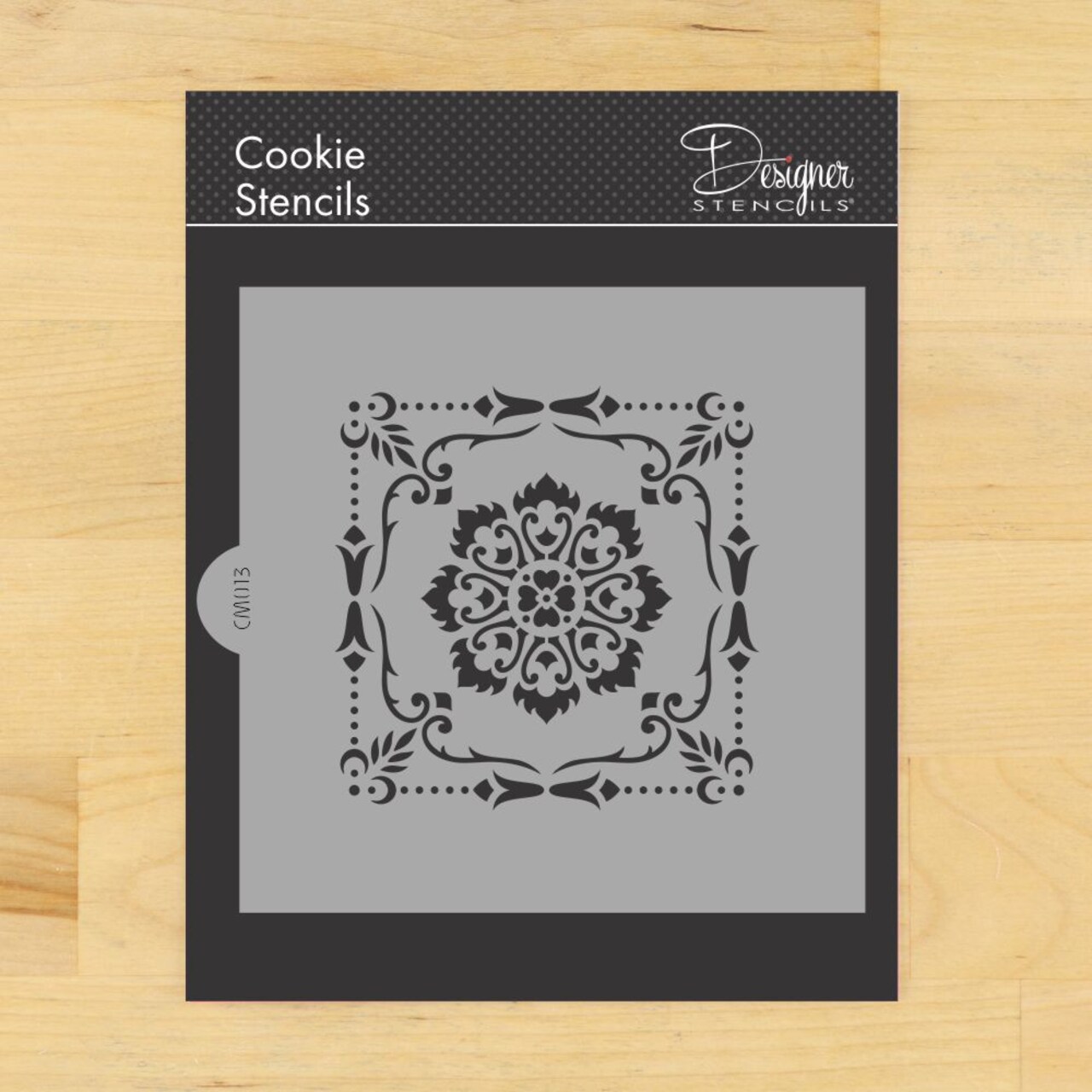 Parisian Tile Cookie & Craft Stencil | CM013 by Designer Stencils | Cookie Decorating Tools | Baking Stencils for Royal Icing, Airbrush, Dusting Powder | Craft Stencils for Canvas, Paper, Wood | Reusable Food Grade Stencil